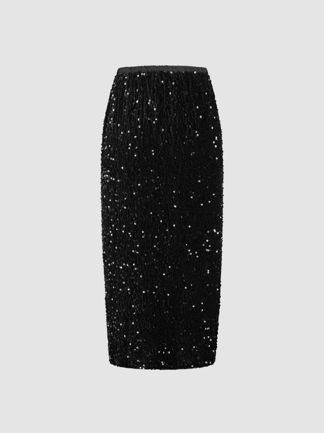 Sequin High Waist Solid Zipper Pencil Maxi Skirt | Cider