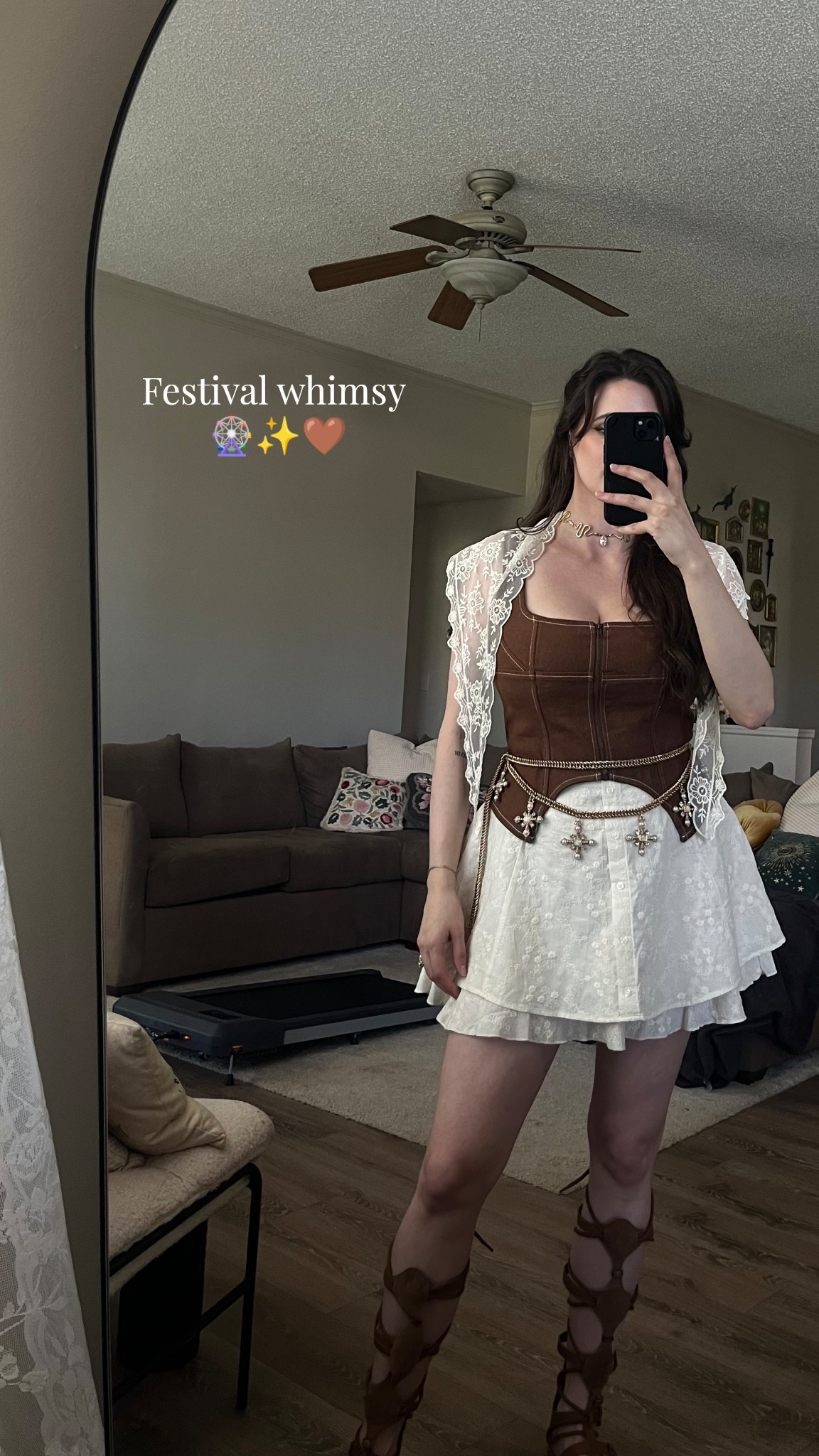 Music festival outfit! 🤎✨🤌🏼 size down in the top. Has stretch if you have a large chest.

#LTKSeasonal #LTKFestival #LTKootd