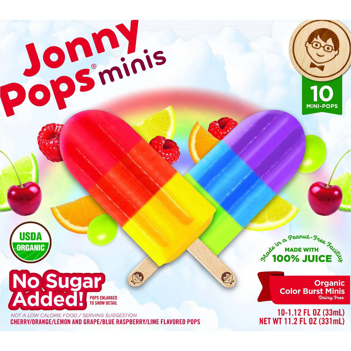 Jonny Pops Frozen Organic Color Burst Minis - 11.2 fl oz/10ct | Target