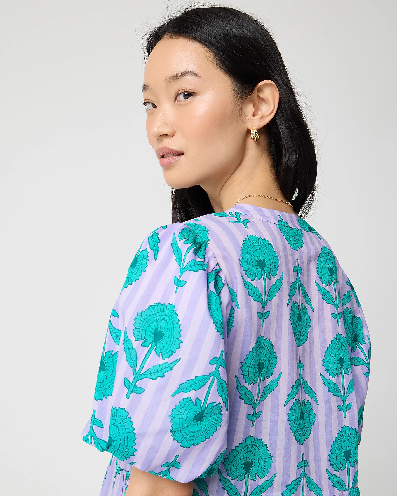 Tiered puff-sleeve cover-up | J.Crew Factory