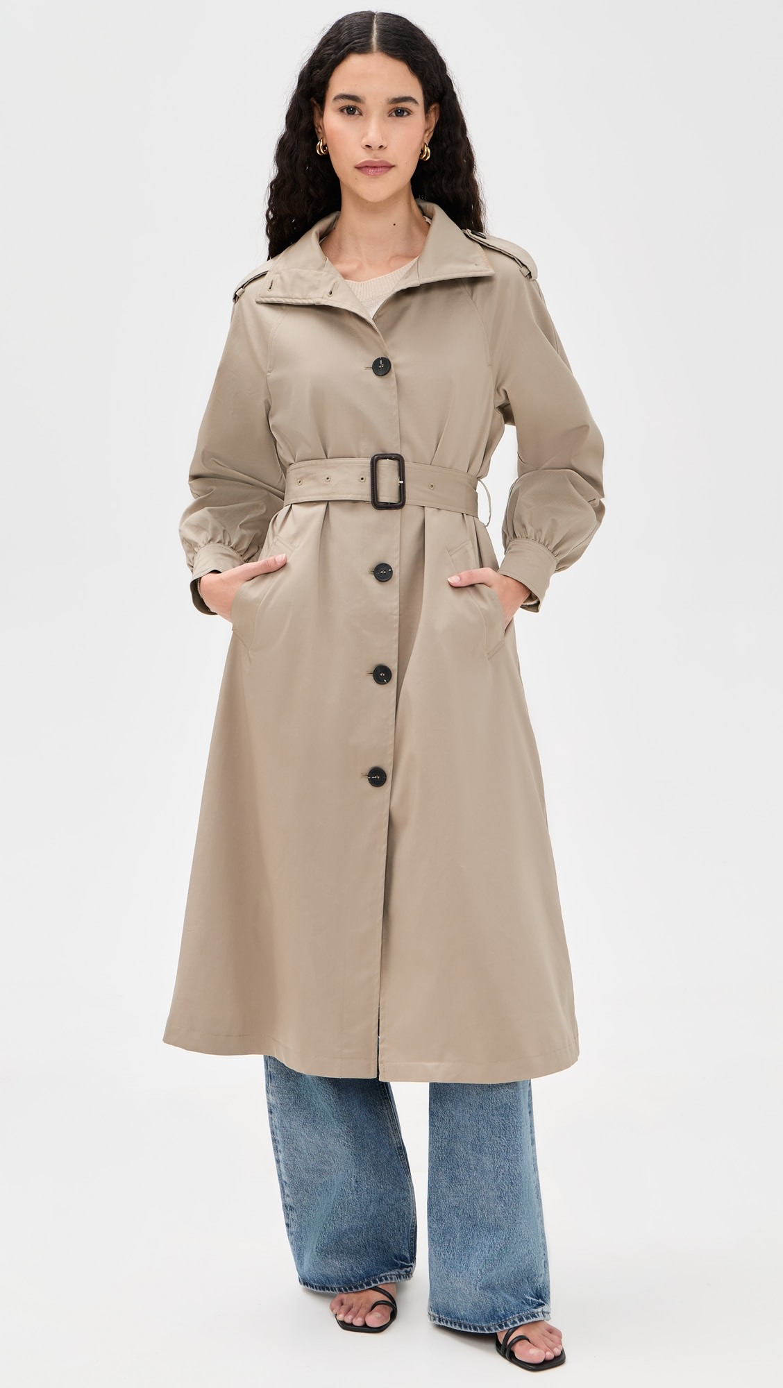 Funnel Neck Maxi Trench Coat | Shopbop