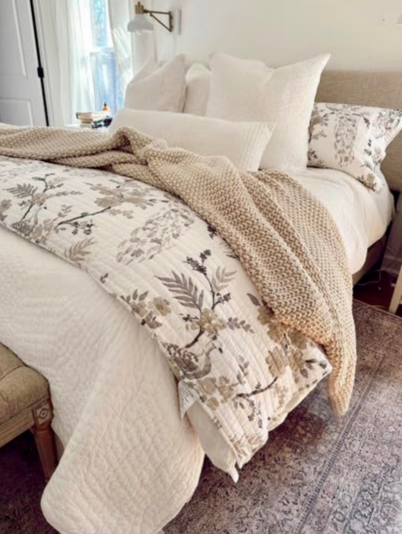 The Pisa Quilt set is finally back in stock on Amazon! I’ve wrapped it around a comforter at the end of our bed, it is an easy and affordable bedroom update! A longtime best seller. 

#LTKSummerEdit #LTKSeasonal #LTKHome