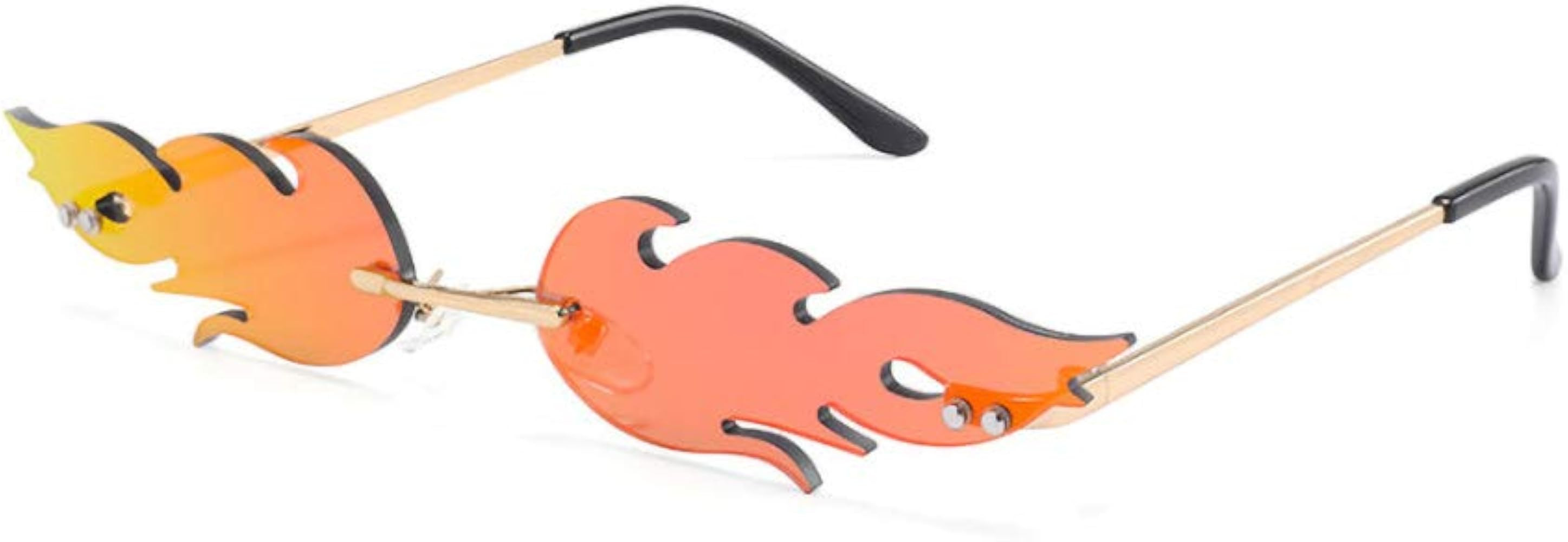 BOJOD Rimless Cute Sunglasses For Women Trendy Vintage Creative 90s Sunglasses Funny Cloud Shaped... | Amazon (US)