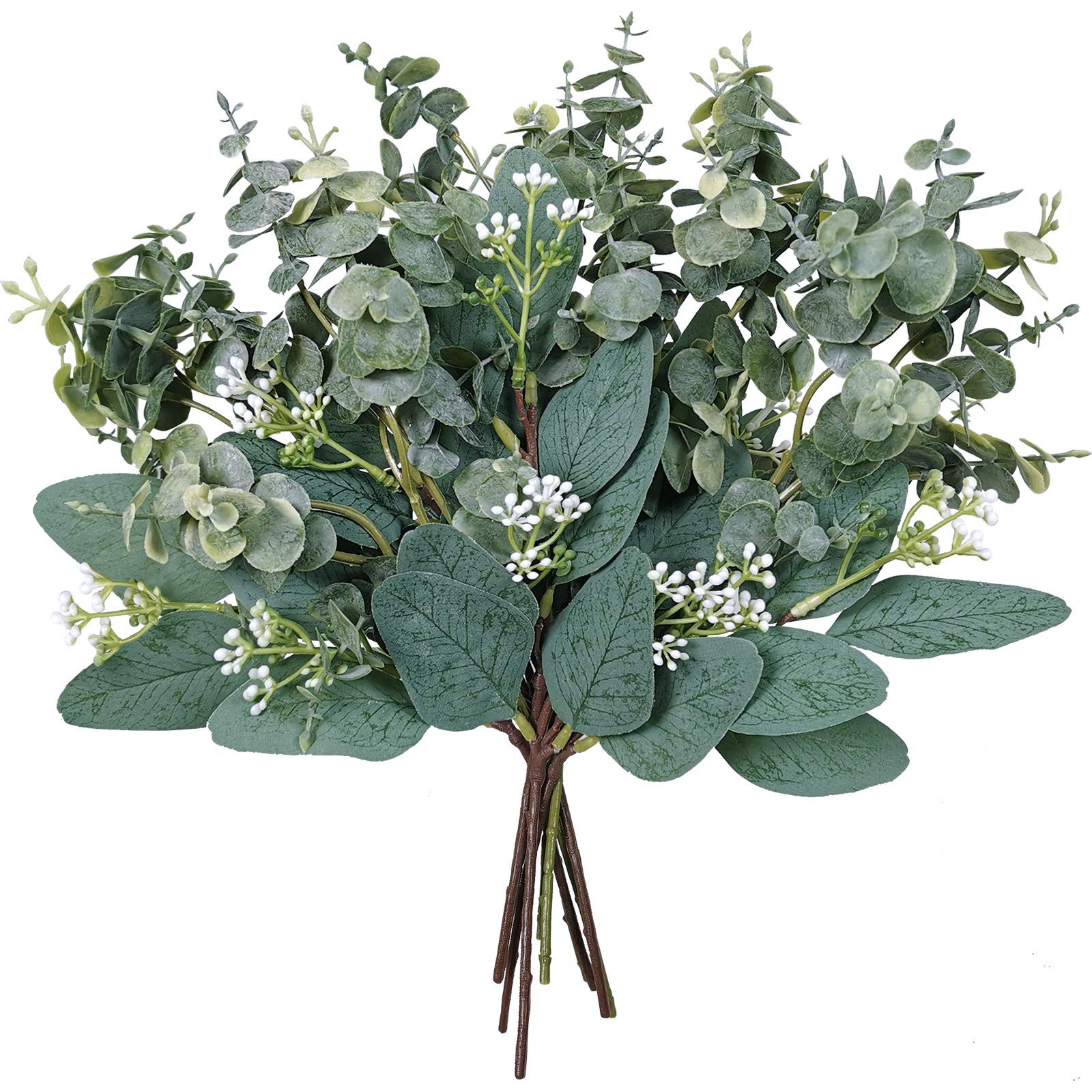 Mixed Eucalyptus Leaves Stems Bulk Artificial Eucalyptus Leaves Sprays Faux Oval Eucalyptus Leave... | Amazon (US)