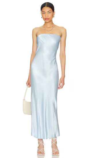X Revolve Angel Strapless Midi Dress in Light Blue | Revolve Clothing (Global)