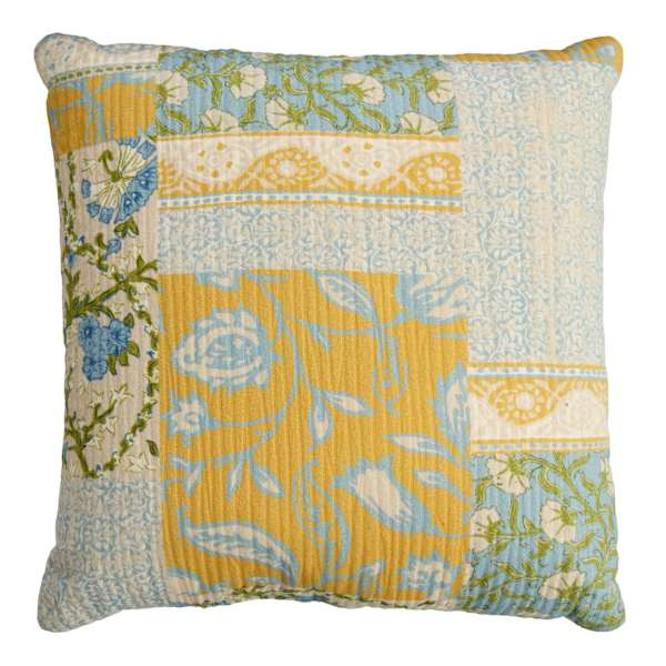 Patchwork Cotton Matelasse Printed Throw Pillow, 18" | At Home