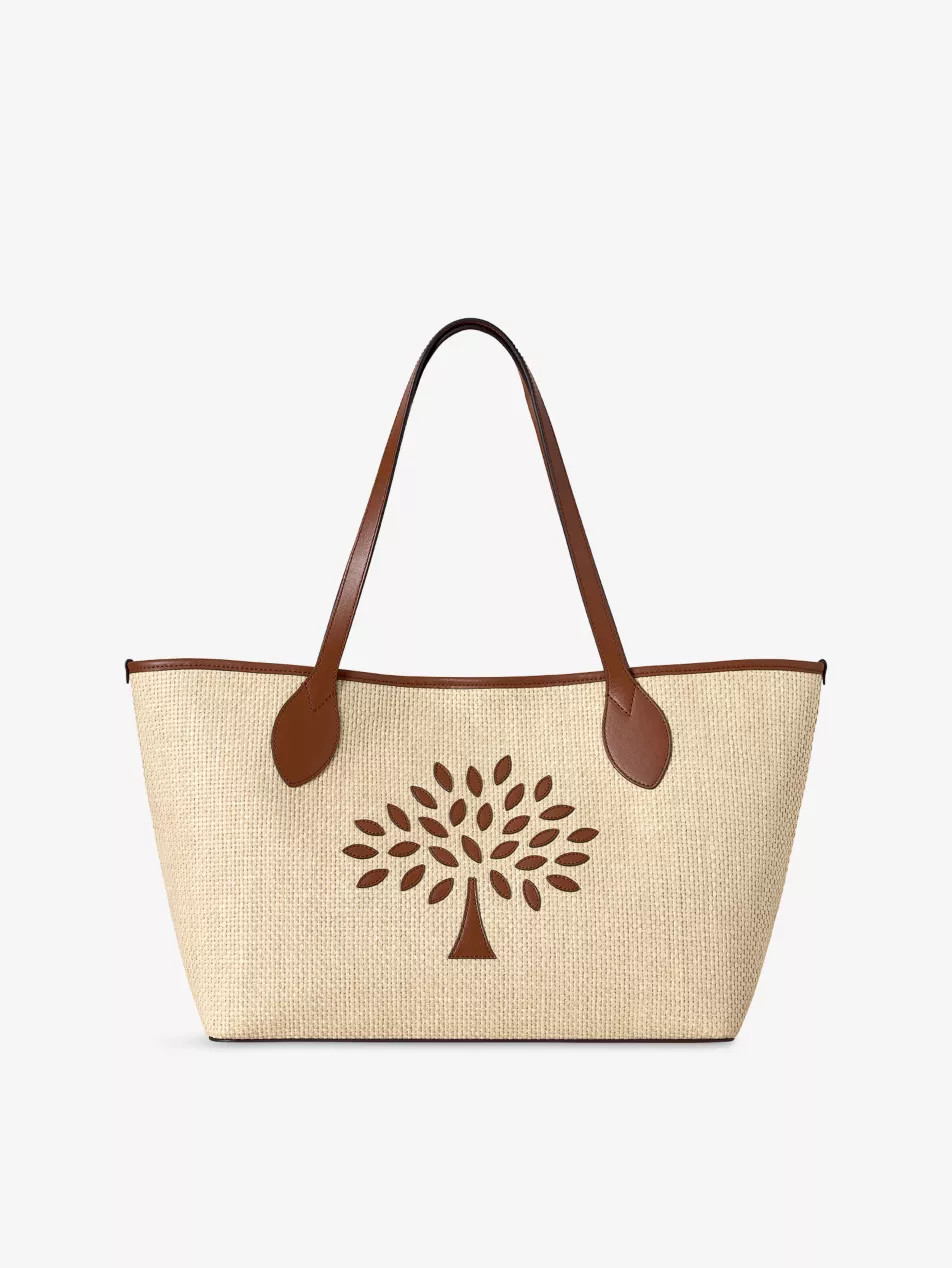 Small Tree Raffia and Leather Tote Bag | Selfridges