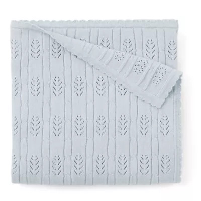 Elegant Baby® Knit Cotton Stroller Blanket in Cloud Blue | buybuy BABY | buybuy BABY