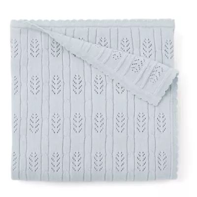 Elegant Baby® Knit Cotton Stroller Blanket in Cloud Blue | buybuy BABY | buybuy BABY