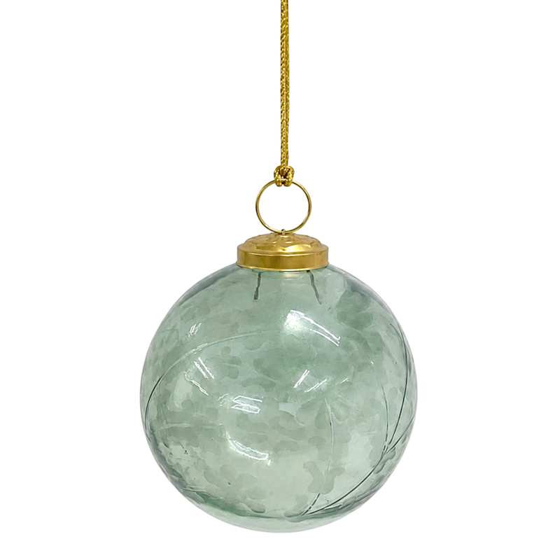 Teal Blue Translucent Glass Ornament, 4", sold by At Home | At Home
