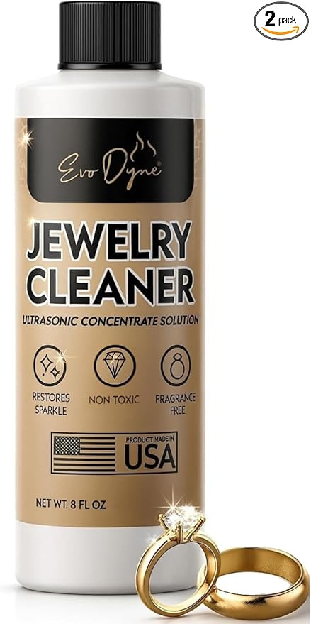 Ultrasonic Jewelry Cleaner Solution (8oz) Concentrated Jewelry Cleaner for Diamonds, Gold, Silver... | Amazon (US)
