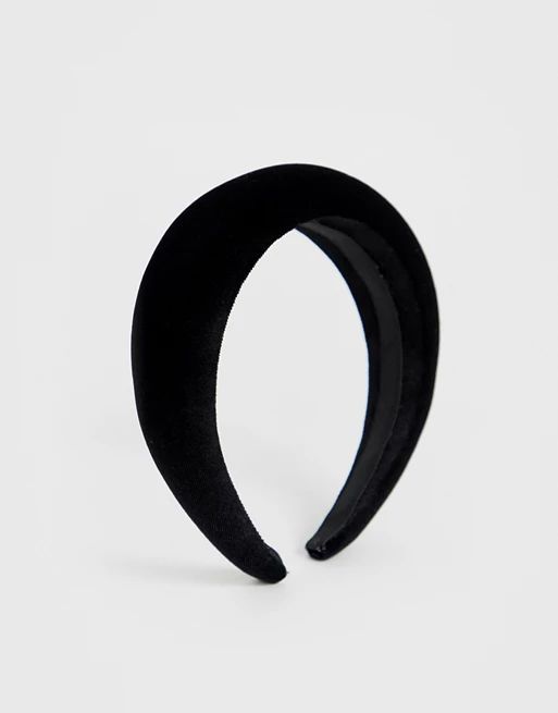 ASOS DESIGN – Gepolstertes Haarband aus schwarzem Samt | ASOS DE