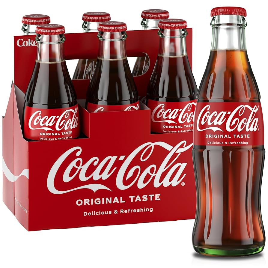 Coca-Cola Glass Bottle, 8 fl oz, 6 Pack | Amazon (US)