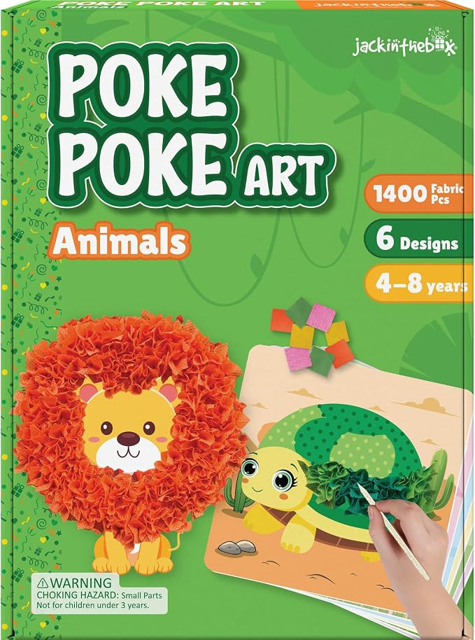 jackinthebox Poke Art Animals Crafts Kits for Kids, Boys & Girls, Ages 4-8 | Amazon (US)