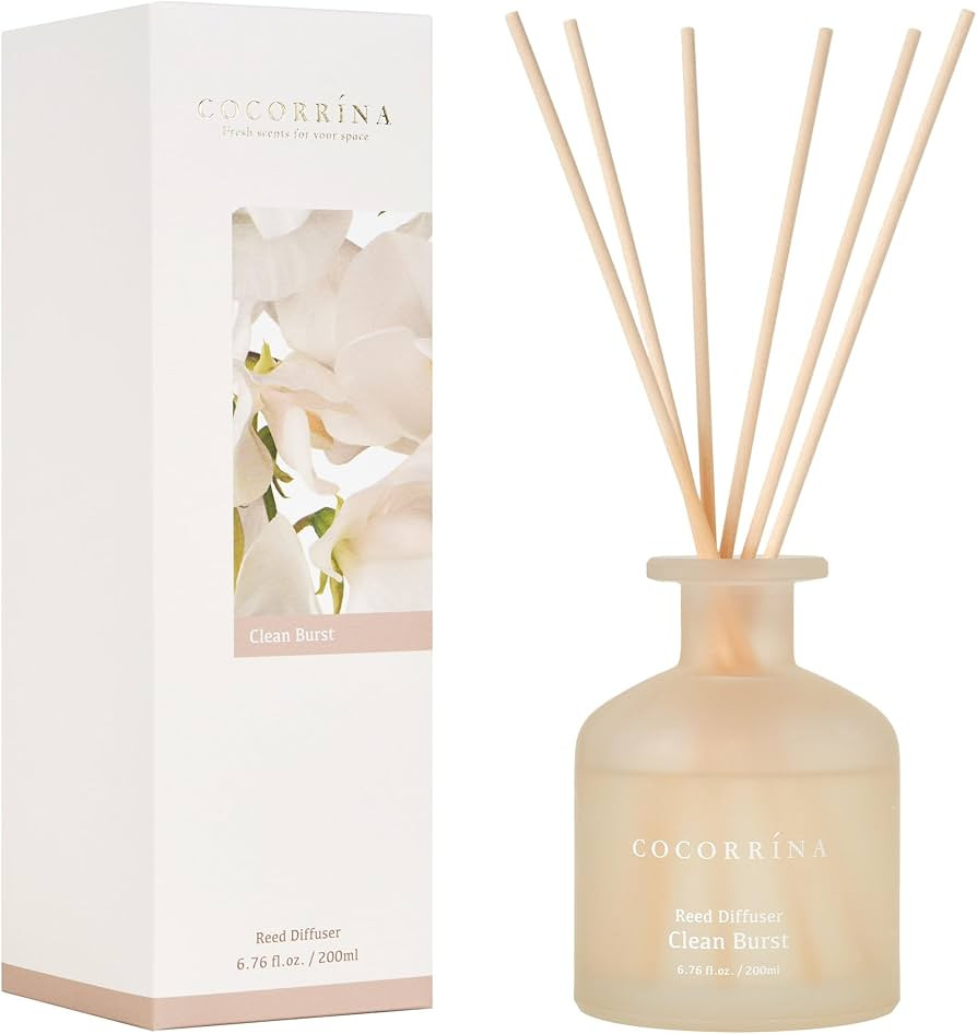 Cocorrína Reed Diffuser - Clean Burst 6.76oz Diffuser with 8 Sticks Home Fragrance Reed Diffuser... | Amazon (US)