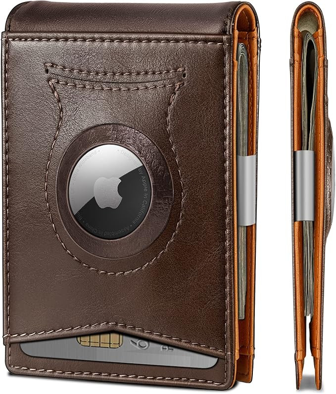 Mens Wallet For Airtag or Standard Use,KEMISANT Slim Front Pocket Wallet for Gift Men 11 Cards RF... | Amazon (US)
