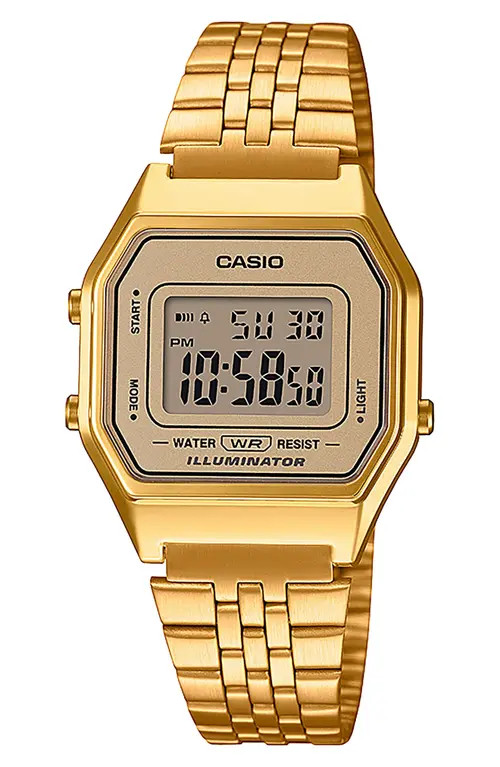 CASIO Vintage LA680WGA-9VT Digital Bracelet Watch, 33.5mm × 28.6mm in Gold at Nordstrom | Nordstrom