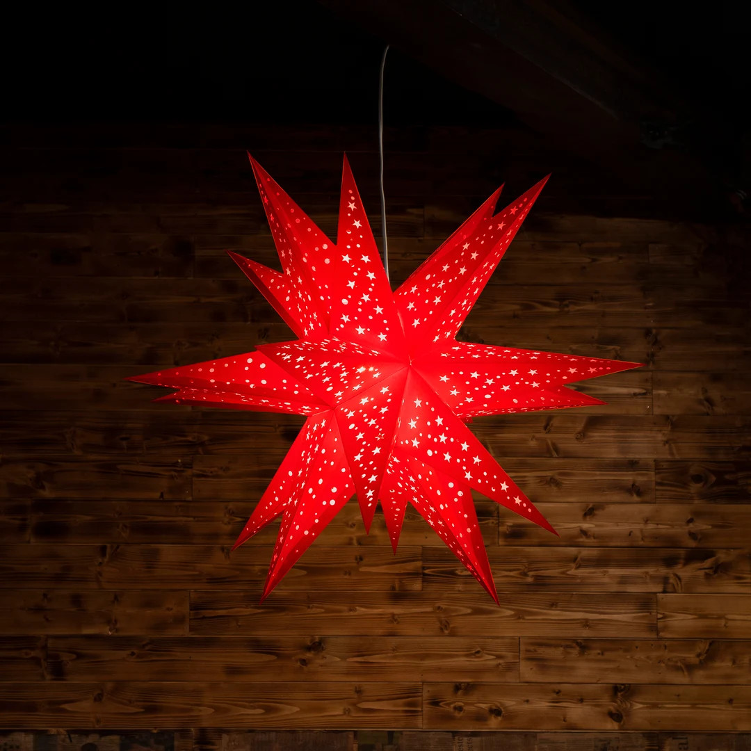 Handmade Red Moravian Paper Star Lantern Unique Home Decor and Party Lighting - Etsy | Etsy (US)
