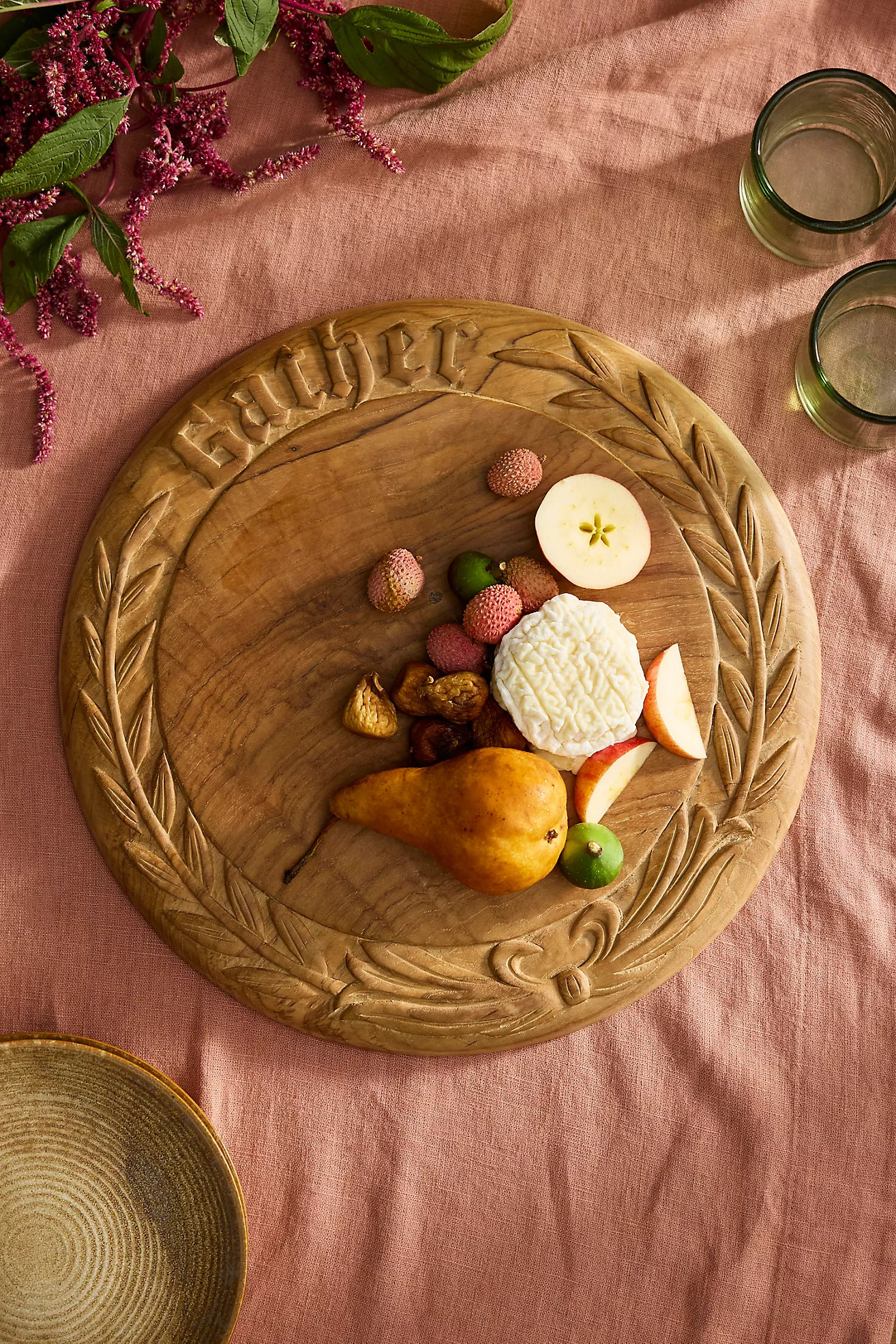 Carved Teak Gather Serving Board | Anthropologie (US)