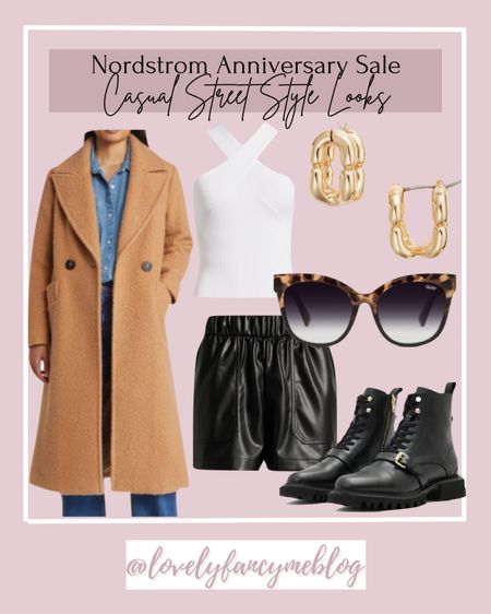 NSale (Nordstrom Anniversary Sale) is open to all tiers now: Influencer, Ambassador, and Icon. Love this fall styled outfit, the leather shorts look super comfy, combat boots are essential for fall, and long coats are so good. 
This Nordstrom sale has so many gorgeous Fall pieces and styles; nsale best sellers are always the sweaters, blazers, coats, jeans, boots, booties, jewelry, skincare, makeup, haircare + hair tools, and cardigans. Shop the sale now to get the nsale pieces that run out quickly. Xoxo

#sweater #boots #booties #sweatshirt #skirt #nsale #nordstrom #amazon #aeropostale #conair #nordstromsale #deals #fall fall fashion #ootd leather jacket, trench coat, otk boots, white skirt, college girl style, fall everyday style, western boots, fall hat, wide brim hat, shacket, denim skirt, jean skirt, flared jeans, blazer

#LTKshoecrush #LTKxNSale #LTKsalealert
