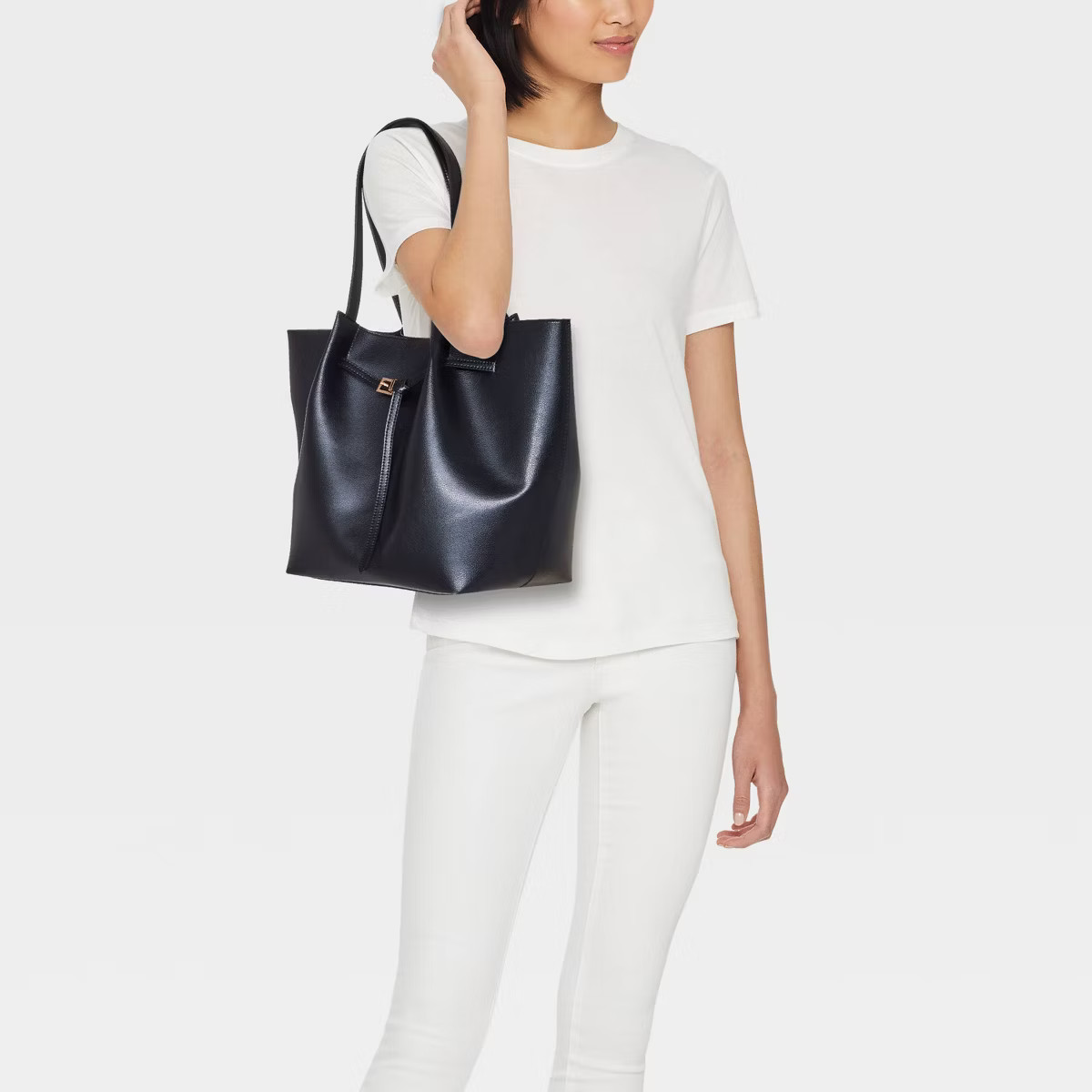 Belted Pinched Handle Tote Handbag - A New Day™ | Target