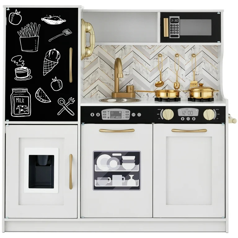 Best Choice Products Pretend Play Kitchen Wooden Toy Set for Kids w/ Telephone, Utensils, Oven, M... | Walmart (US)