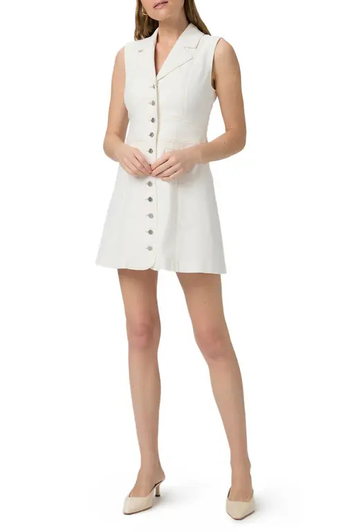 PAIGE Vida Sleeveless Button Front Denim Minidress in Toasted Ecru at Nordstrom, Size 6 | Nordstrom