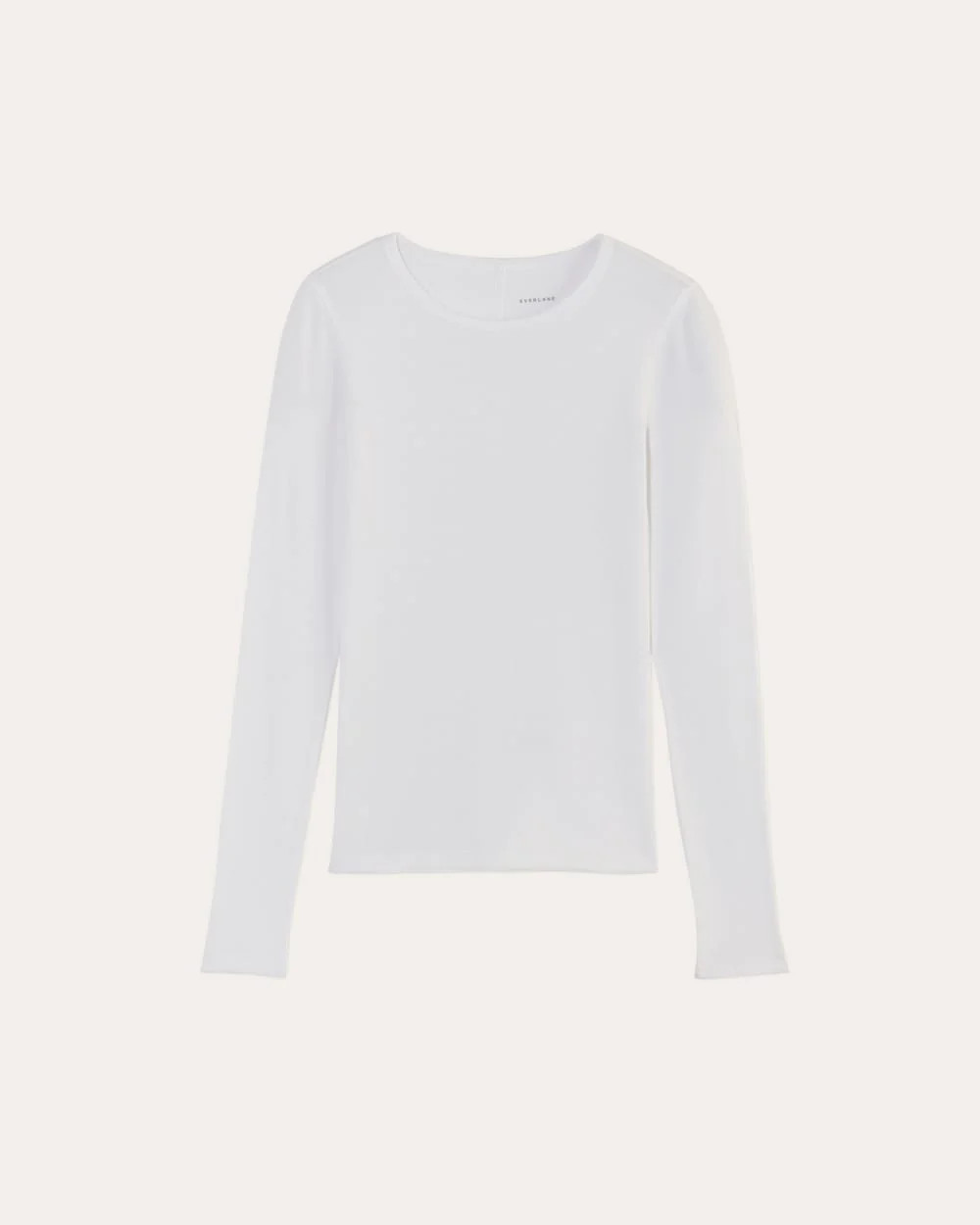 The Luxe Rib Long-Sleeve Crew | White | Everlane
