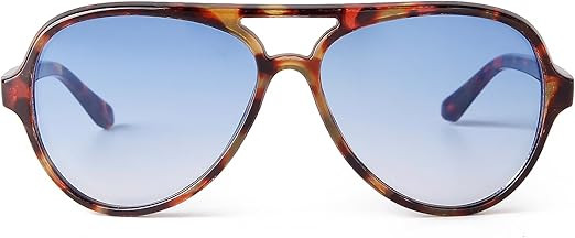 SORVINO Aviator Sunglasses for Women Men 70s Retro Double Bridge Glasses Trendy Black Blue Shades | Amazon (US)