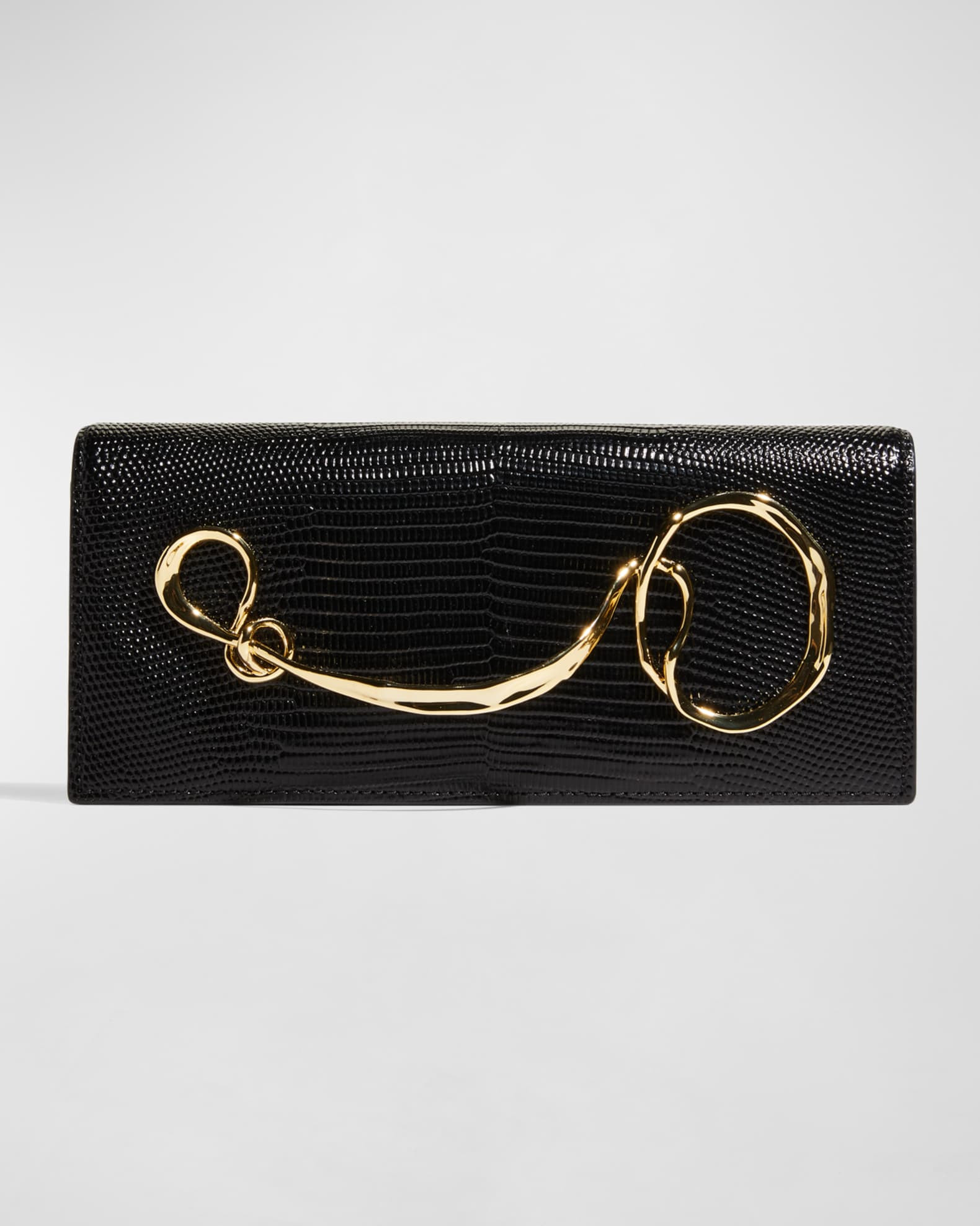 Twisted Gold Side Handle Clutch Purse | Neiman Marcus