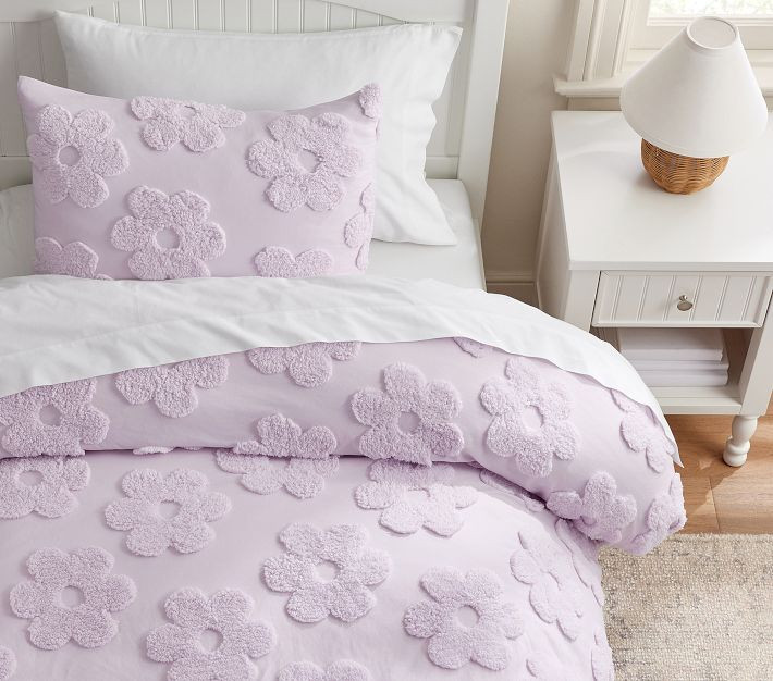 Textured Daisy Jacquard Duvet Cover & Shams | Pottery Barn Kids