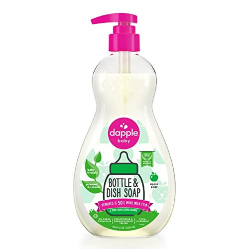 Dapple Baby Bottle Soap, Hypoallergenic Dish Soap for Baby Bottles, Powered by Plants, Apple Pear, 16.9 Fl Oz (Pack of 1) | Amazon (US)