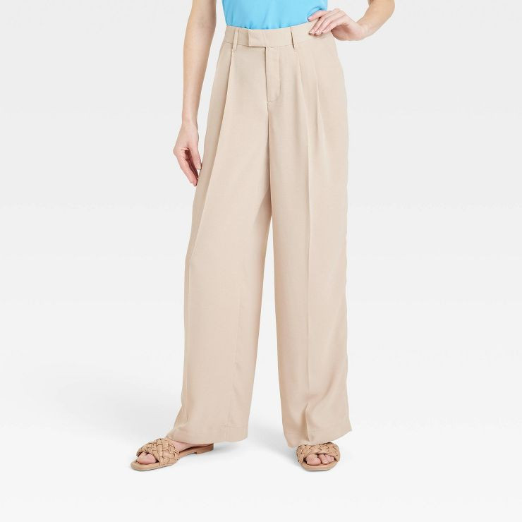 Women's High-Rise Straight Fit Fluid Pants - A New Day™ | Target
