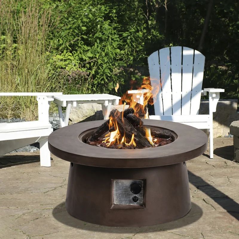 14'' H x 29.5'' W Concrete Propane Outdoor Fire Pit Table | Wayfair North America