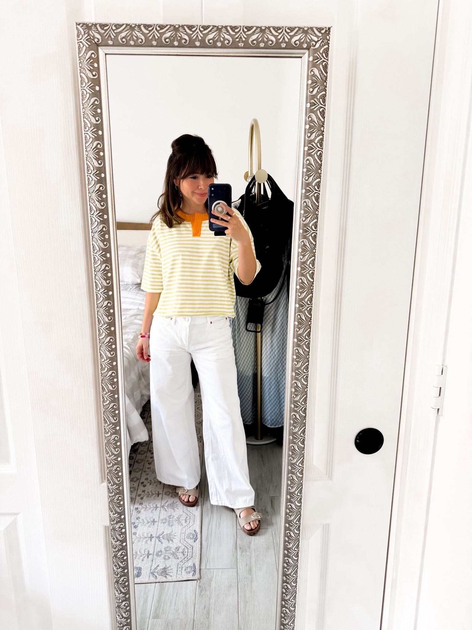 Easy summer outfit I’ll wear on repeat.
I’m 5’2 and love this relaxed tee with petite-friendly white denim. Comfortable, flattering, and perfect for warm days when I still want to feel put together.

Top XS 
Jeans 00short 
Washable sandals 

#LTKPetite #LTKootd