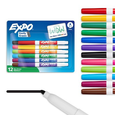 Expo 12ct Dry Erase Markers Fine Tip Assorted | Target