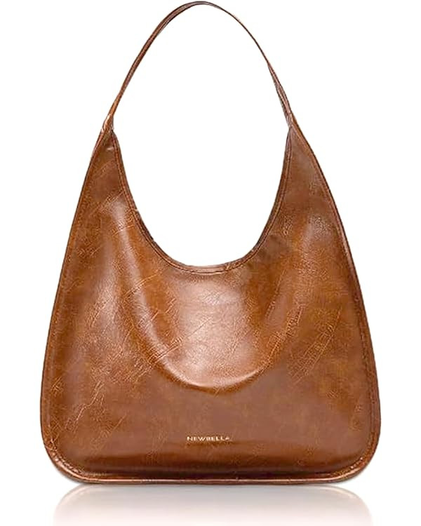 NEWBELLA Women's Hobo Purse - Faux Leather Shoulder Bag & Tote Handbag, Spacious Work Bag for Com... | Amazon (US)