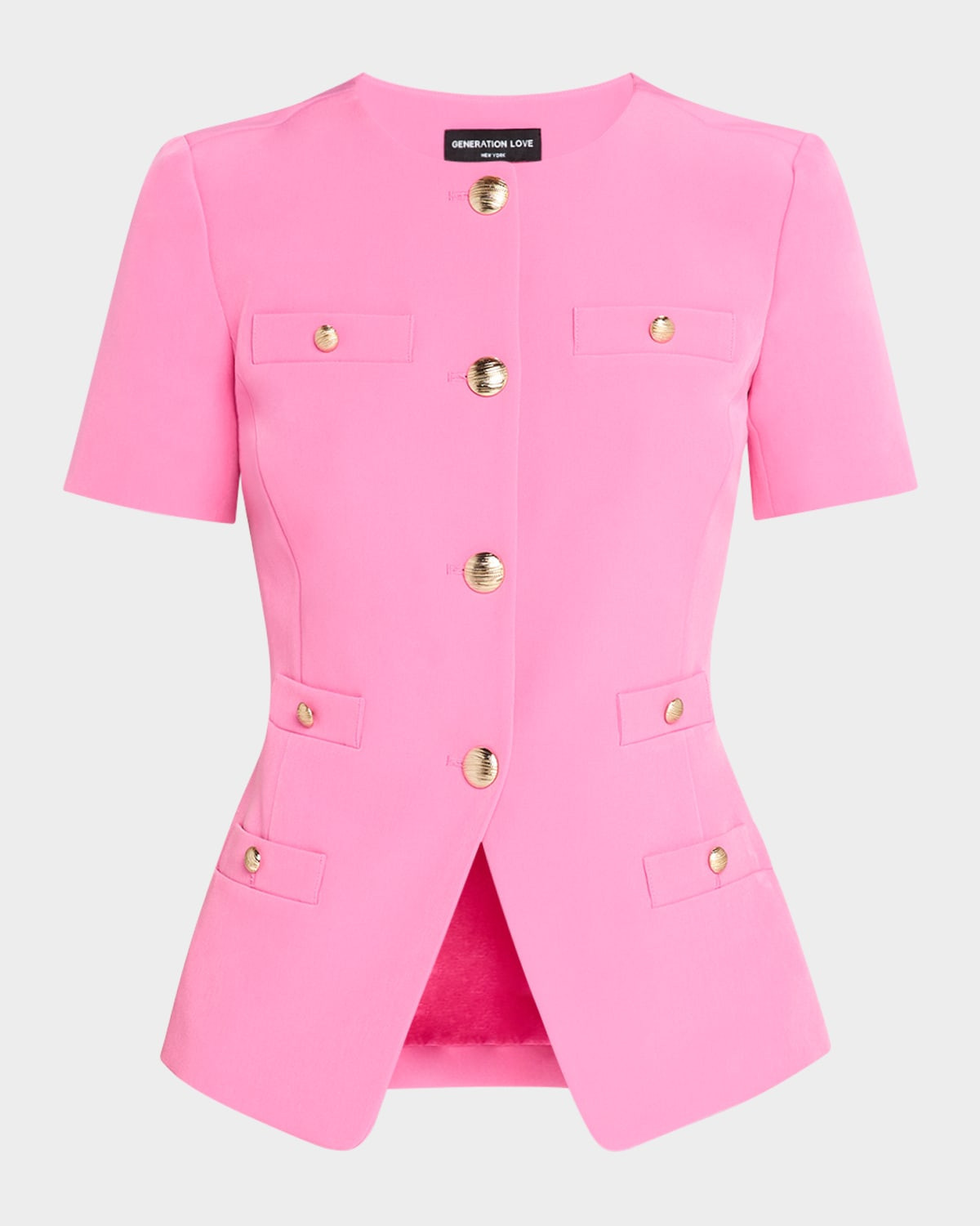 Reyes Short-Sleeve Crepe Jacket | Neiman Marcus