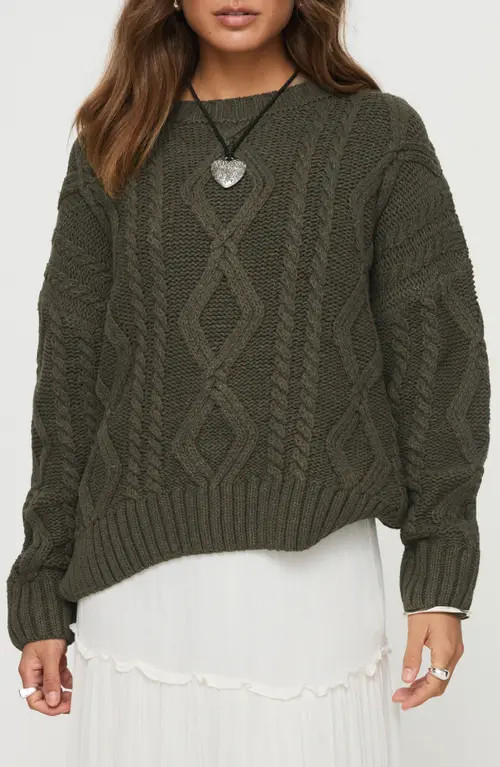 Princess Polly Anaya Oversize Sweater in Green at Nordstrom, Size X-Small | Nordstrom