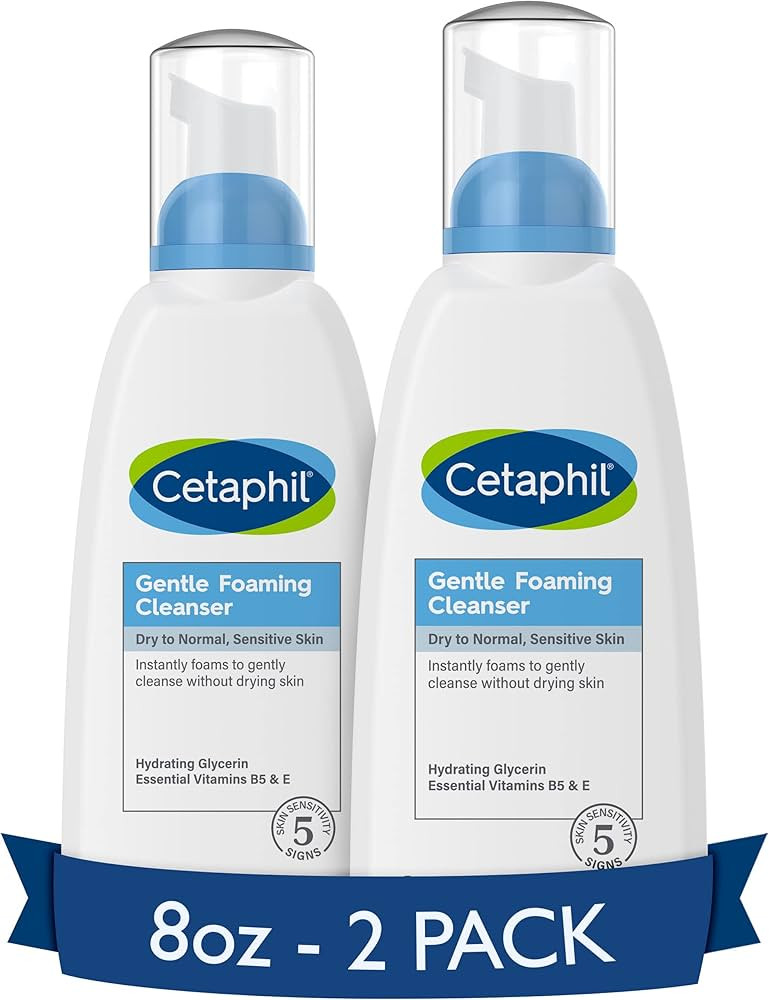 Cetaphil Oil Free Gentle Foaming Cleanser For Dry to Normal, Sensitive Skin, 8oz Pack of 2, Made ... | Amazon (US)