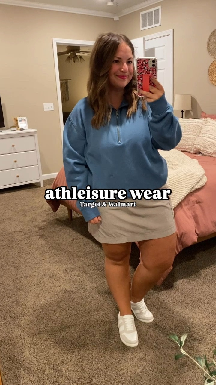 Super comfy athleisure wear. Sneakers & quarter zip are Target, skort is Walmart.

sneakers: fit true to size // wearing a 5
skort: fits small // wearing a large
quarter zip: fits true to size // wearing a large

#LTKFindsUnder50 #LTKStyleTip #LTKFindsUnder100