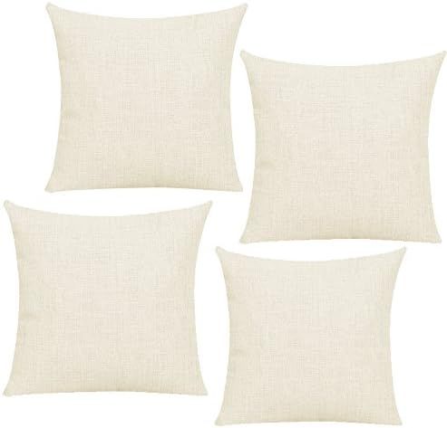 O BOSSTOP 4PCS Linen Sublimation Blanks Pillow Cases Fashional Cushion Cover Pillowcases with Inv... | Amazon (US)