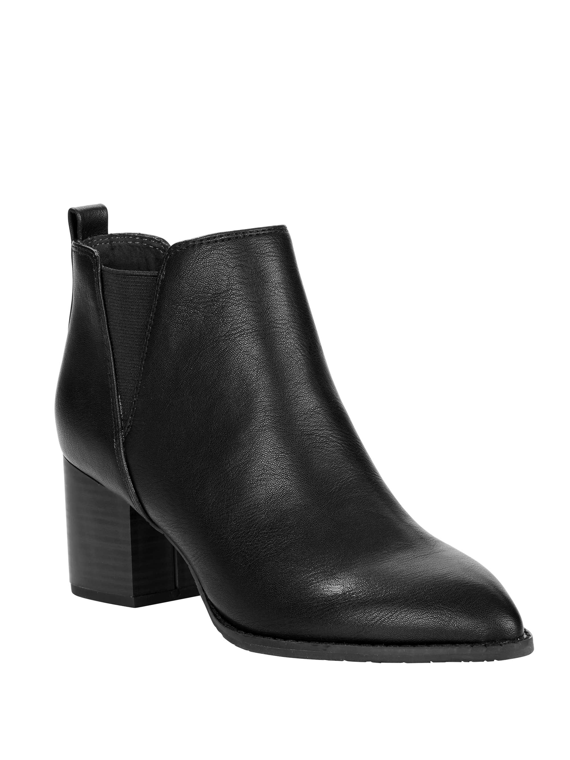 Melrose Ave Vegan Leather Slip-on Block Heel Bootie (Women's) | Walmart (US)