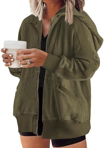 Eytino Womens Plus Size Long Sleeve Zip Up Oversized Casual Hoodies Sweatshirt Jackets with Pocke... | Amazon (US)