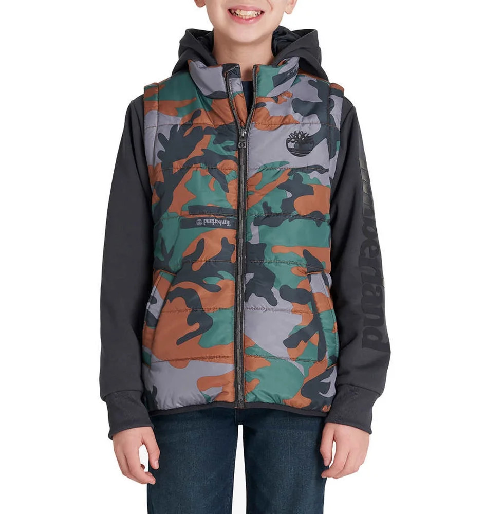 Timberland Youth Hybrid Jacket (Phantom Camo, Large 14/16) | Walmart (US)