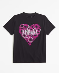 girls oversized nirvana graphic tee | girls tops | Abercrombie.com | Abercrombie & Fitch (US)