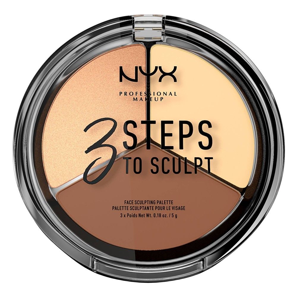 NYX Professional Makeup 3 Steps to Sculpt Face Sculpting Pressed Powder Palette - Light - 0.54oz | Target
