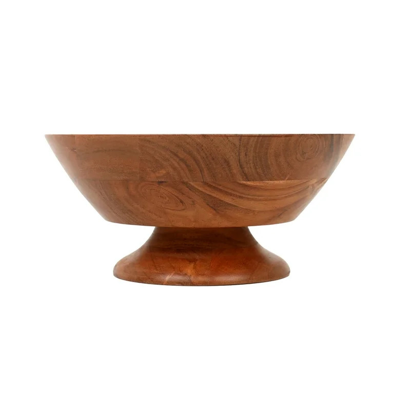 Better Homes & Gardens Natural Acacia Wood Footed Bowl | Walmart (US)