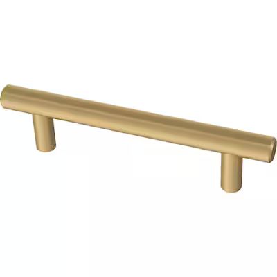 Brainerd Bar 3-3/4-in Center to Center Brushed Brass Cylindrical Bar Drawer Pulls | Lowe's