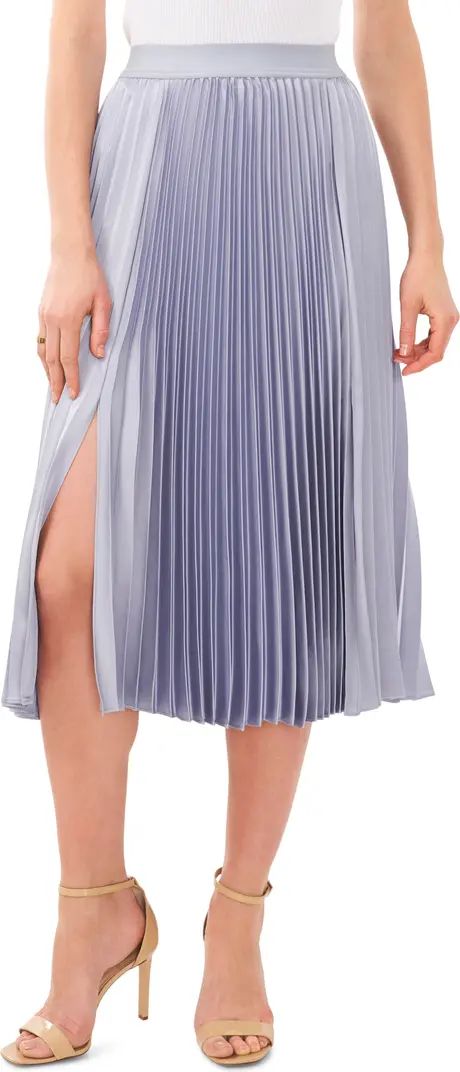 Pleated Slit Hem Midi Skirt | Nordstrom